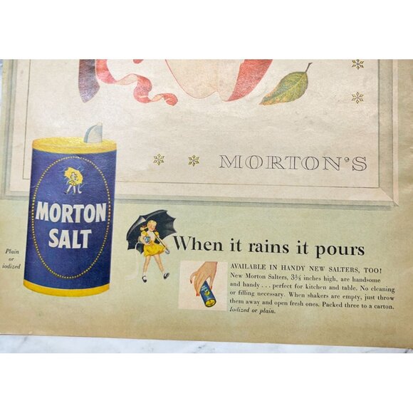 Morton Salt Vintage Print Ad 1950s Mid Century Pertchik Wall Art Kitchen Decor - Picture 5 of 6
